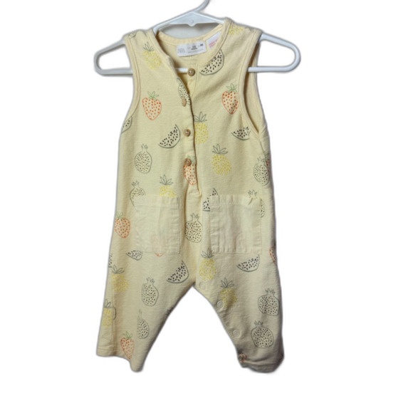 Zara Romper Baby Boy GirlYellow Fruit Jumpsuit One Piece Overall 3-6 Month